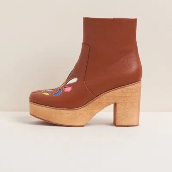 CHARLOTTE STONE PENNY BOOTS WHISKEY FLORAL - Picture 3 of 3